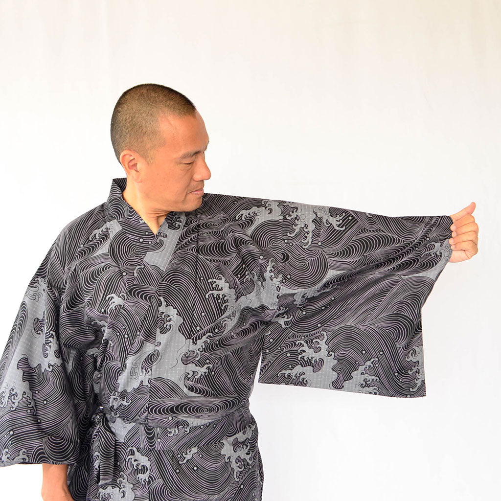 Japanese Yukata Men’s Cotton Wave