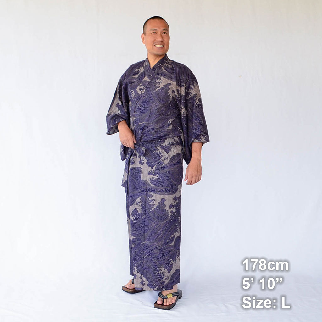 Japanese Yukata Men’s Cotton Wave