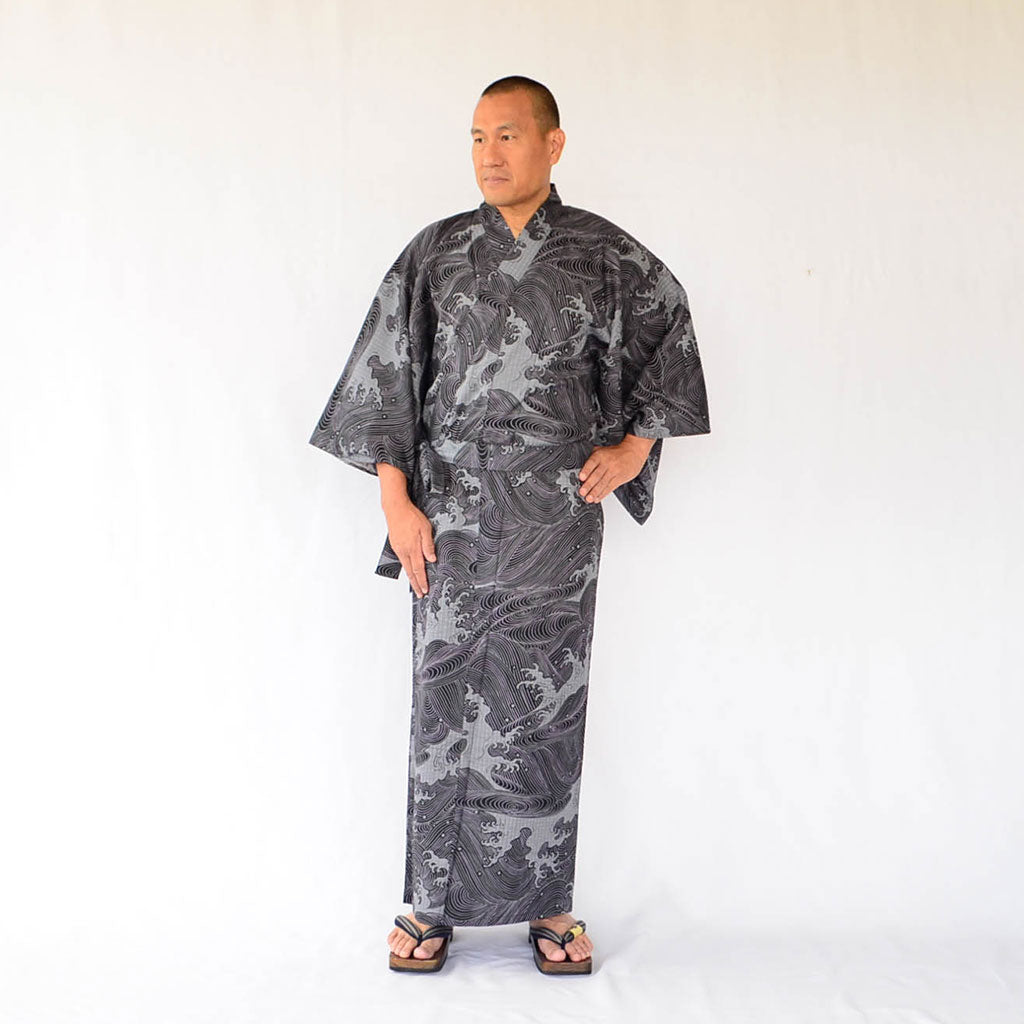 Japanese Yukata Men’s Cotton Wave