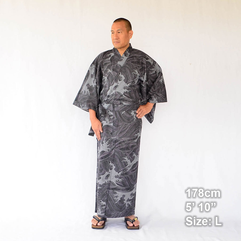 Japanese Yukata Men’s Cotton Wave