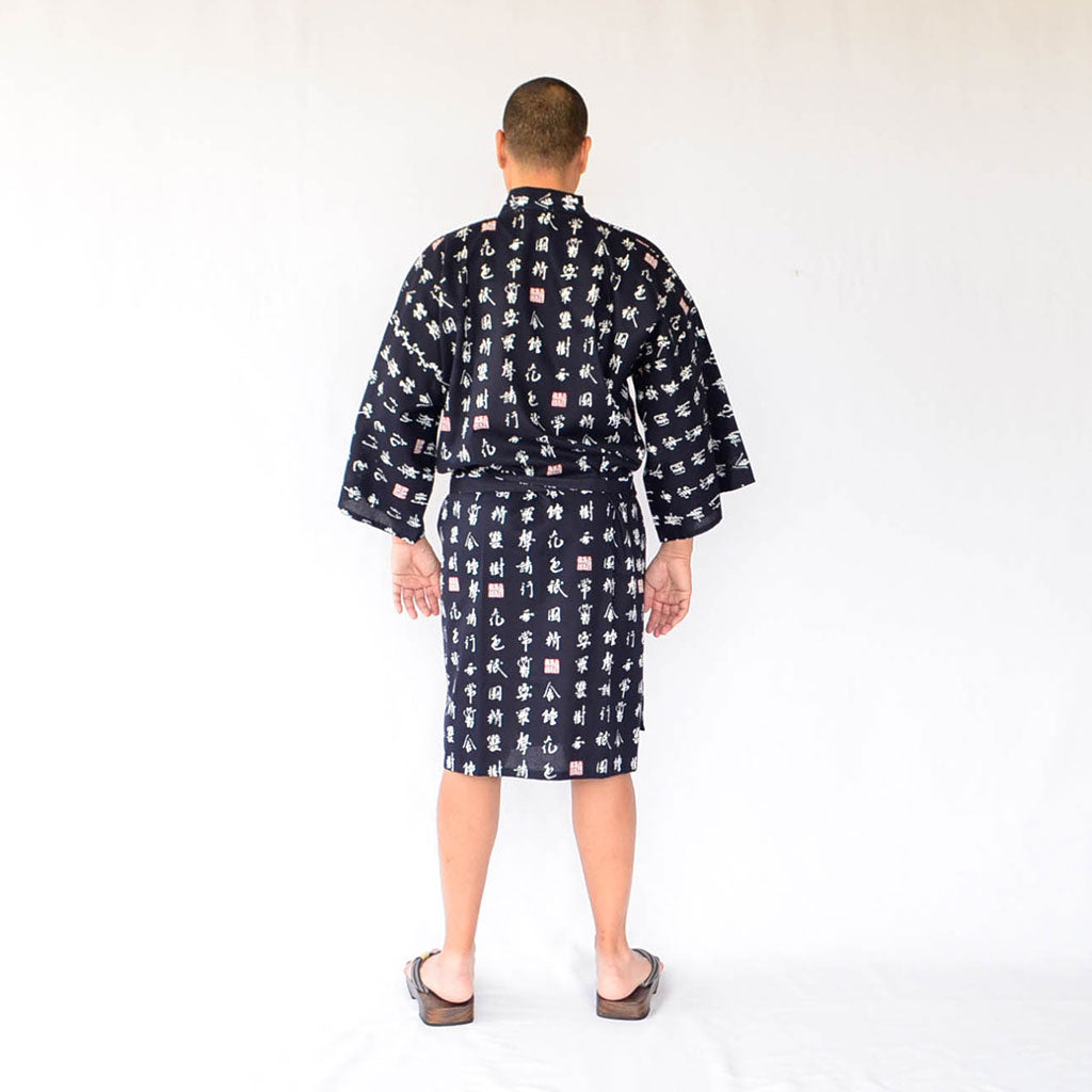 Japanese Yukata Unisex Cotton Knee-length "Characters"