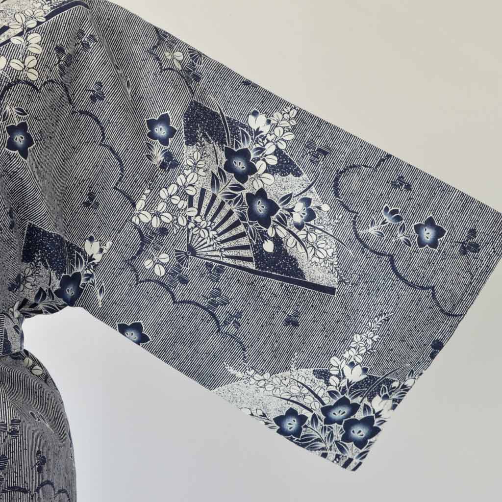 Japanese Yukata Unisex Cotton Knee-length "Folding Fans"