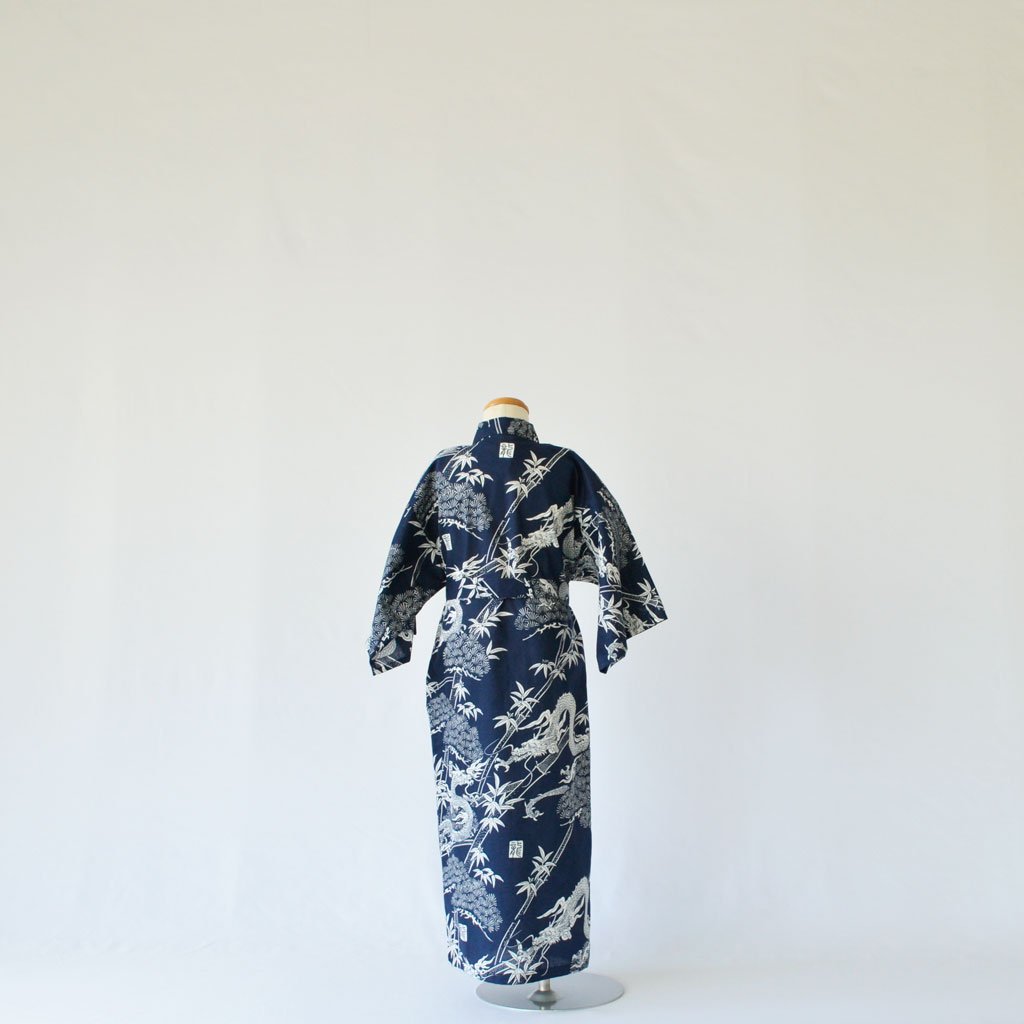 Japanese Yukata Kid's Cotton Pine Bamboo and Dragon