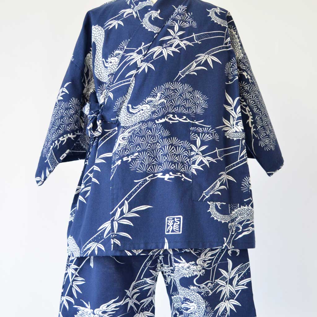 Japanese Jinbei Kid's Cotton Pine Bamboo and Dragon