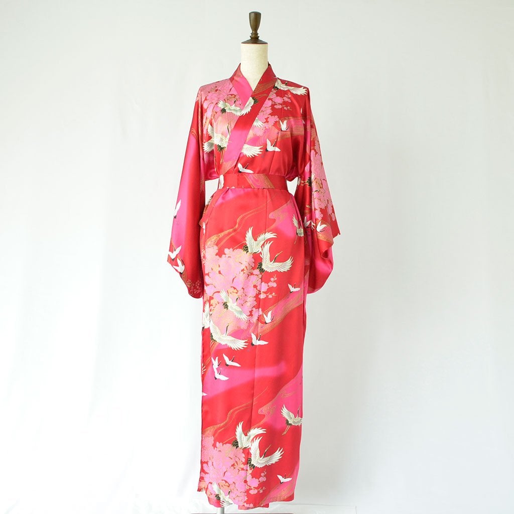 Japanese Kimono Women's Silk "Crane"