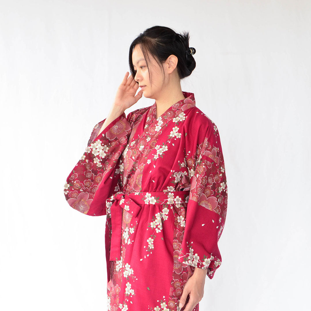 Japanese Kimono Women's Cotton "Cherry blossoms"