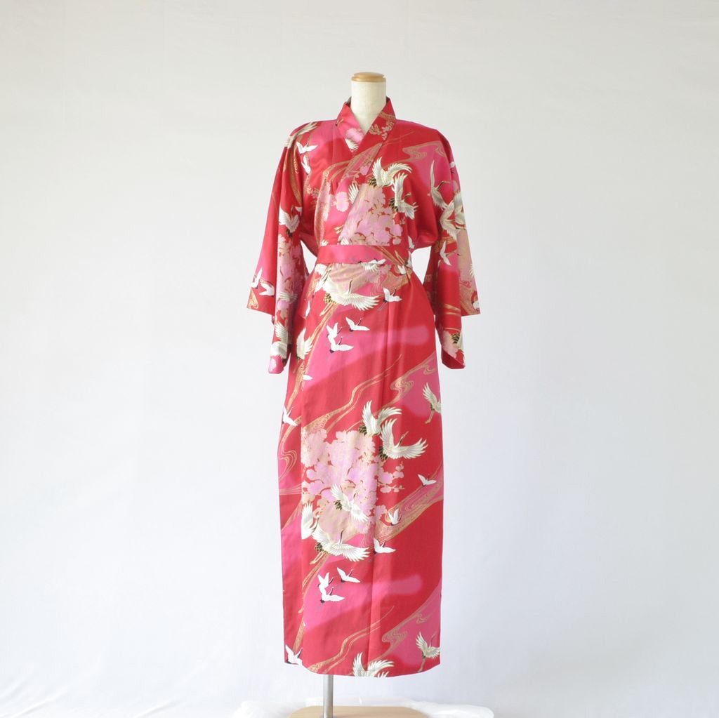 Japanese Kimono Women's Cotton "Crane"