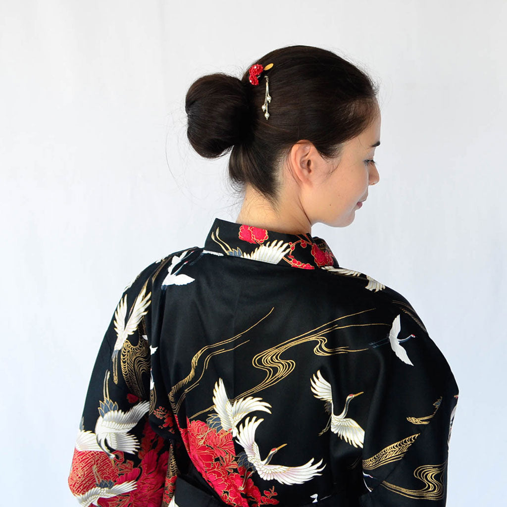 Japanese Kimono Women's Cotton "Crane"