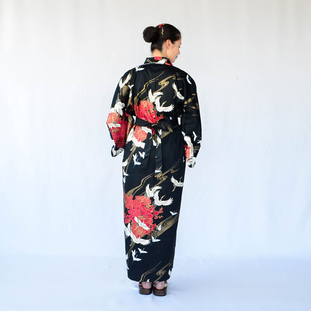 Japanese Kimono Women's Cotton "Crane"