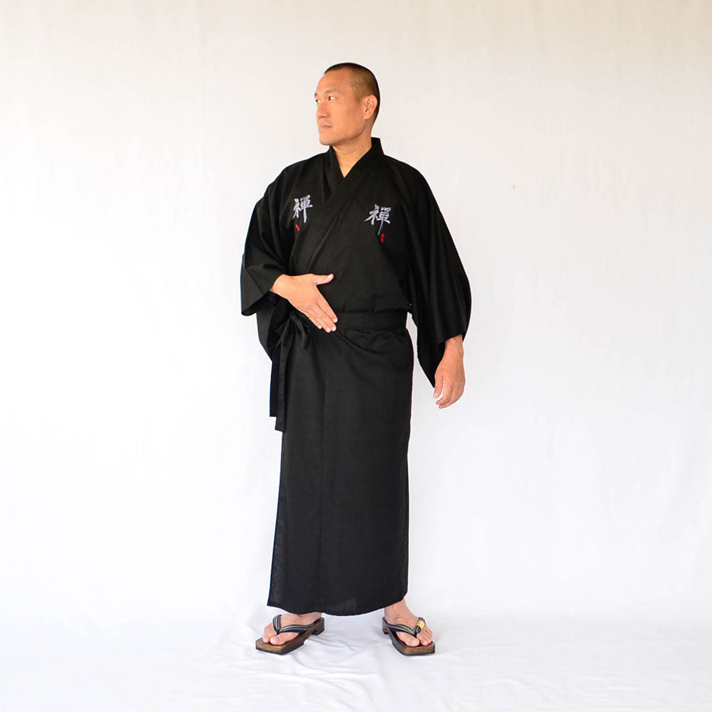 Japanese Kimono Men’s Cotton "Zen Embroidery"