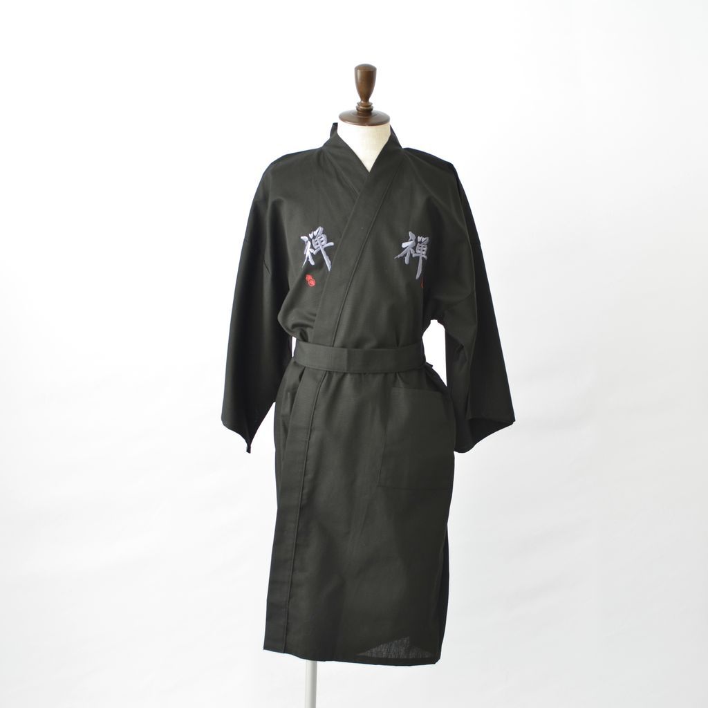 Japanese Kimono Men’s Cotton Knee-length "Zen" Embroidery