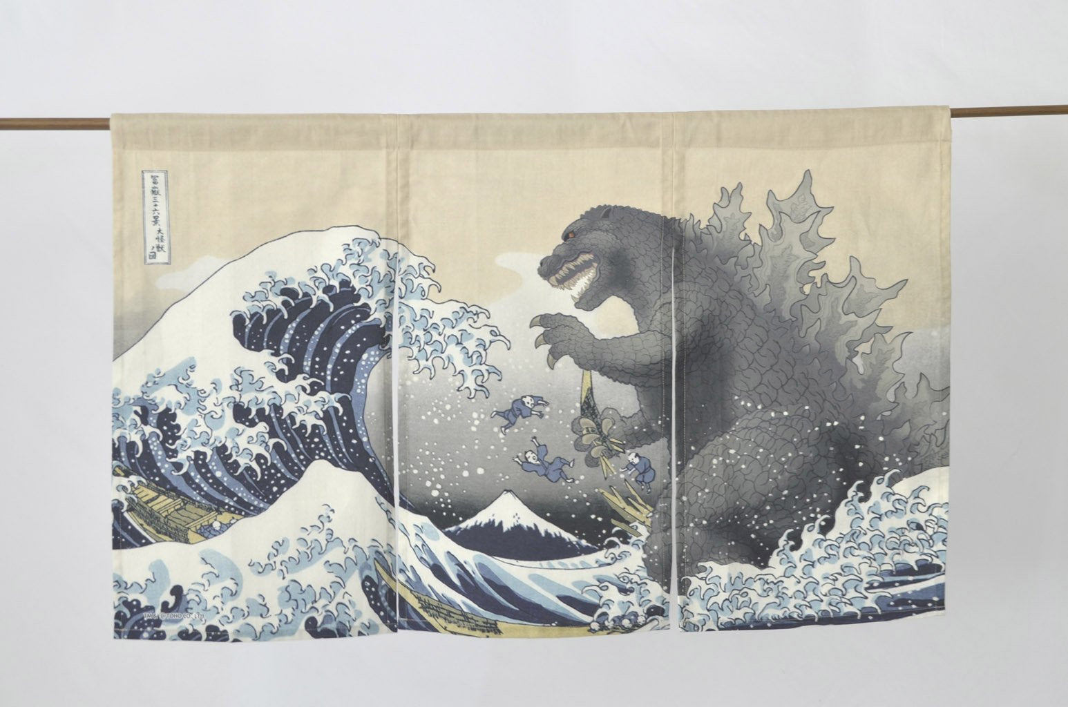 Godzilla Noren "Thirty-six views of Mount Fuji and Kaiju"
