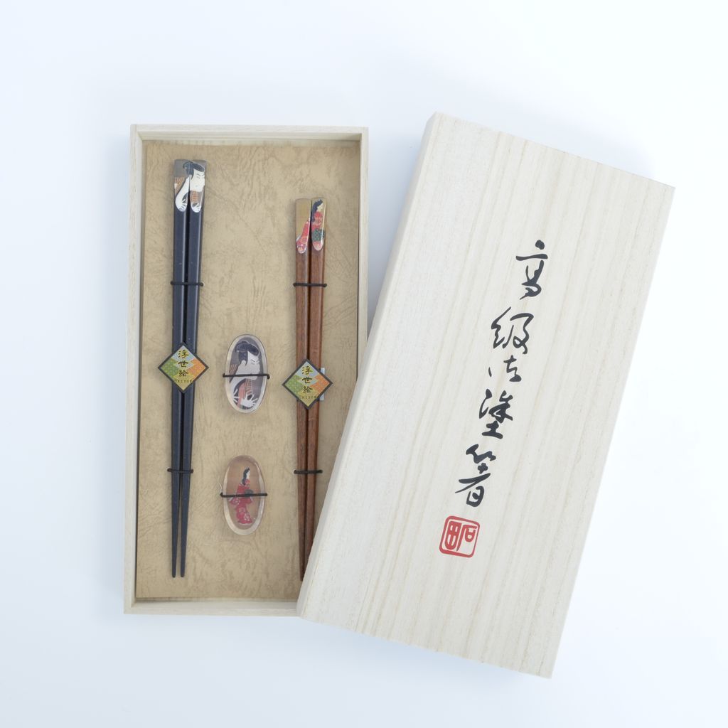 Chopsticks Set of 2P with Rests "Ukiyo-e"