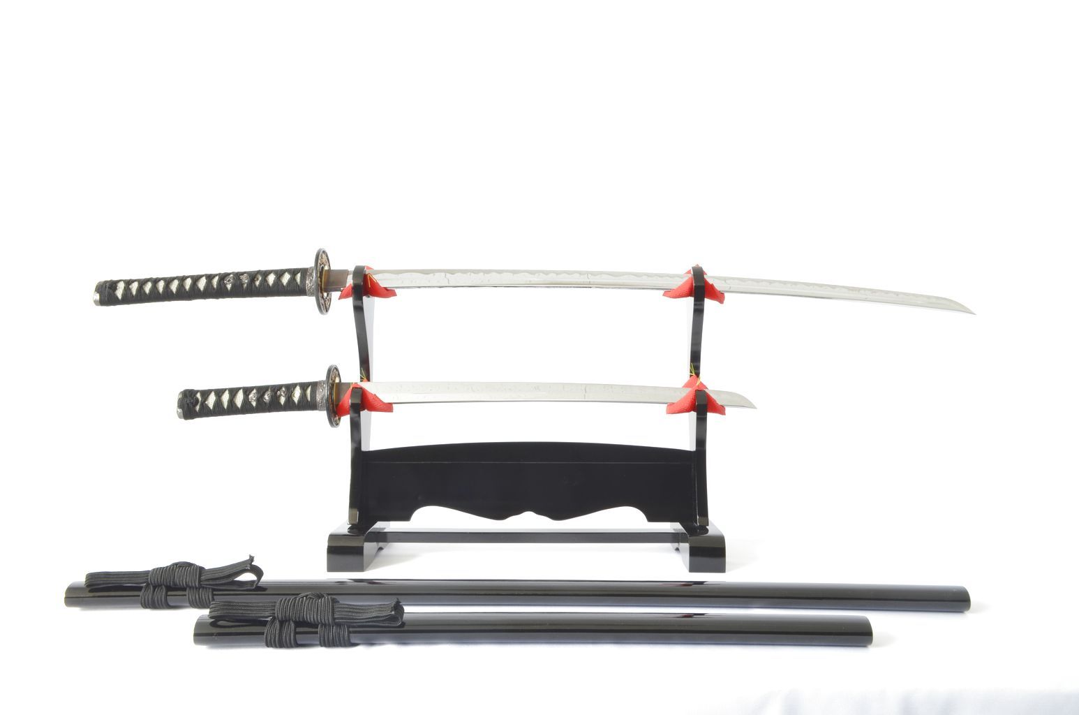 Katana Ornamental sword set "Glossy black"