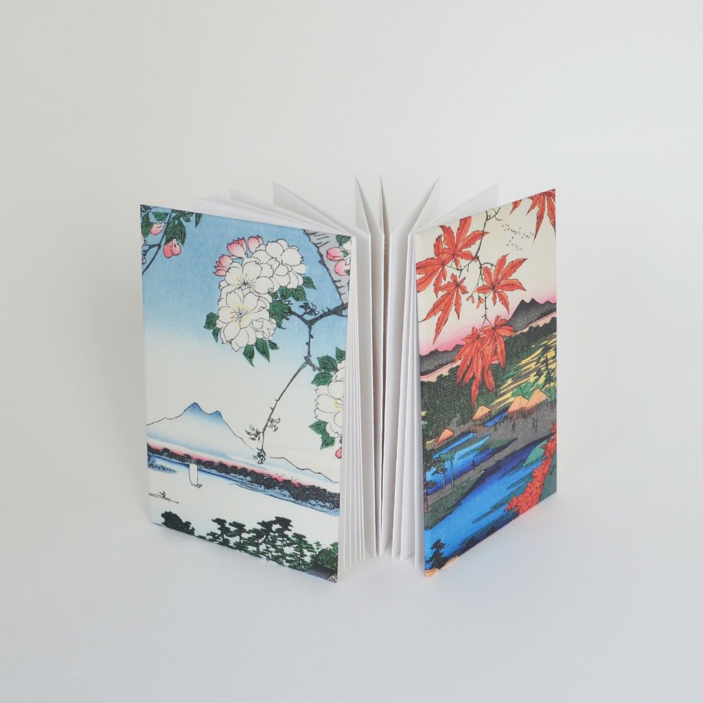 Goshuin-cho notebook “The Suijin Grove and Masaki by Sumida River” “Tecona Shrine of Mama and Tsugihashi Bridge”