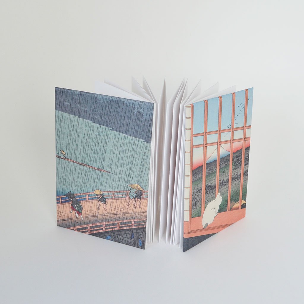 Goshuin-cho notebook “Shower on Ohashi Bridge at Atake” “Asakusa Paddy Fields and Torinomachi Festival”