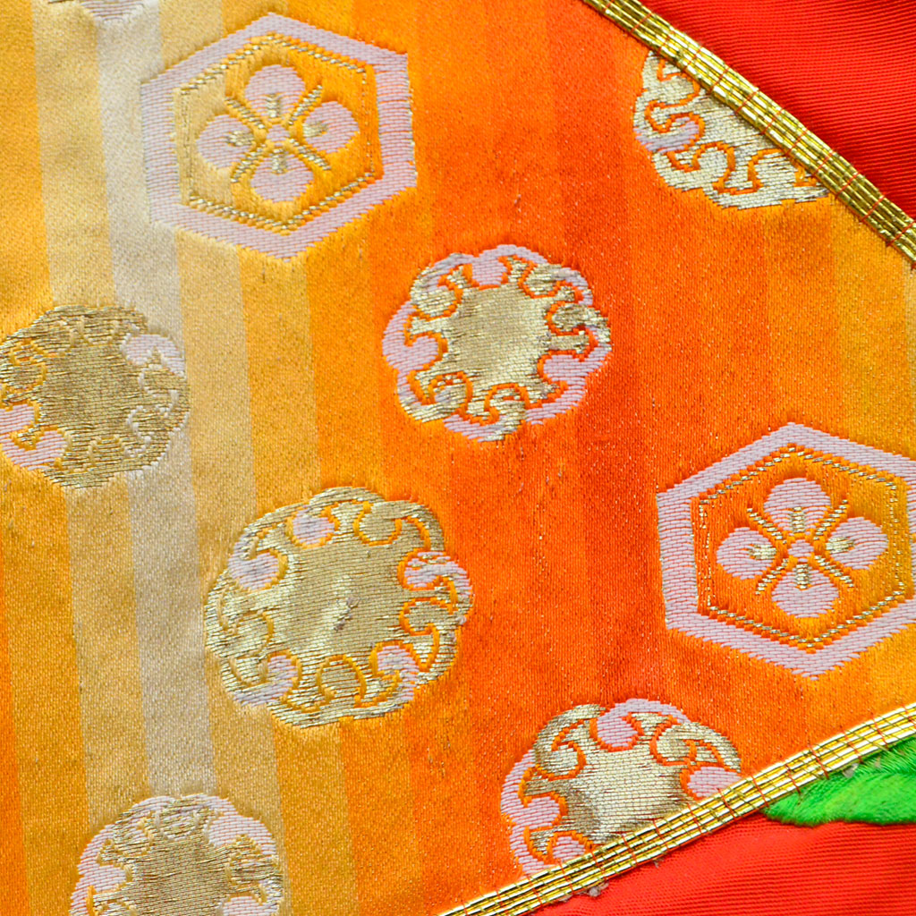 Uchikake Wedding Kimono "Crane Bamboo Fan" (Vintage)