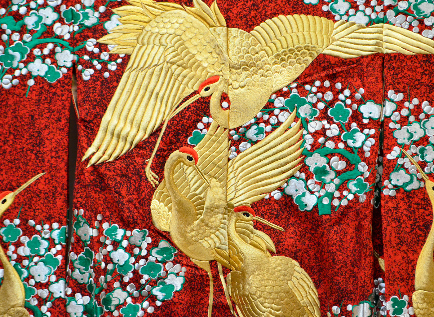 Uchikake Wedding Kimono "Crane Plum blossom" (Vintage)