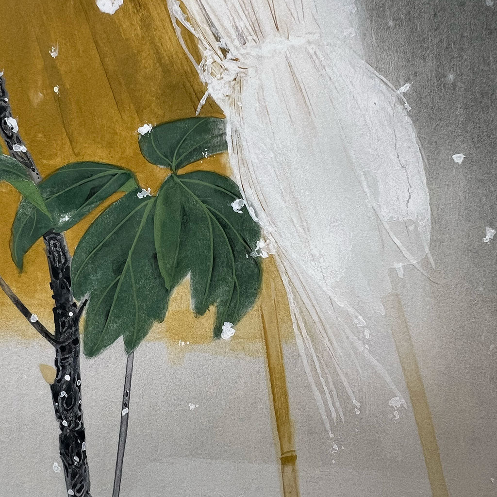 Japanese Hanging Scroll Kakejiku Norihiko Oyamada "Winter Peony"