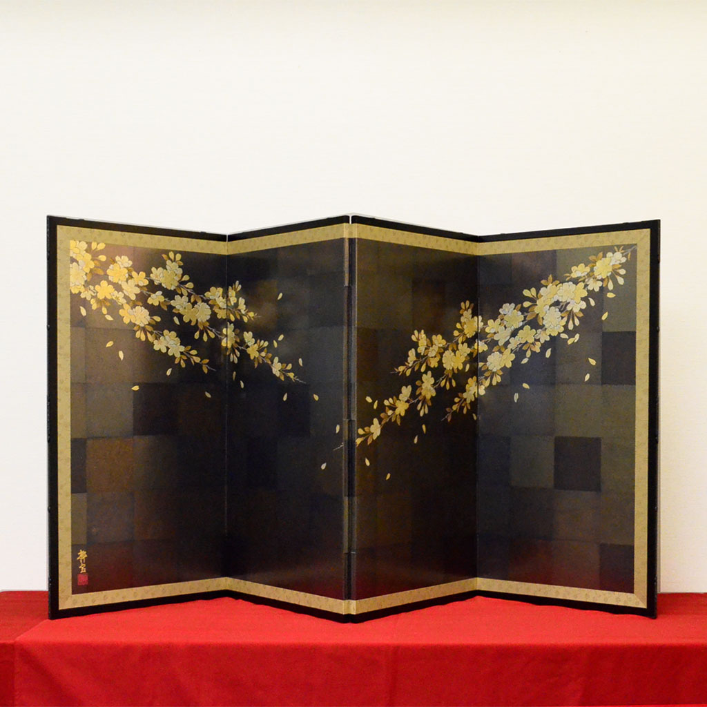 Byobu Folding Screen with 4 Panels "Cherry blossoms"