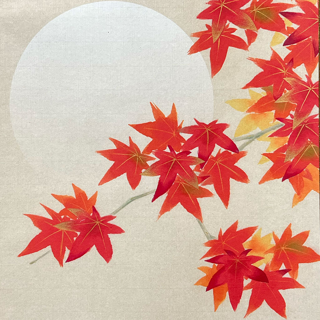 Japanese Hanging Scroll Kakejiku Shunsui Fujita "Moon with the Autumn Leaves"