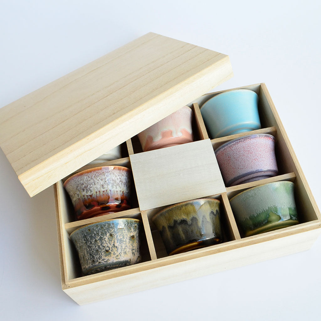 Hasami Ware Sake Cup Set of 8 by Chojuro Kiln