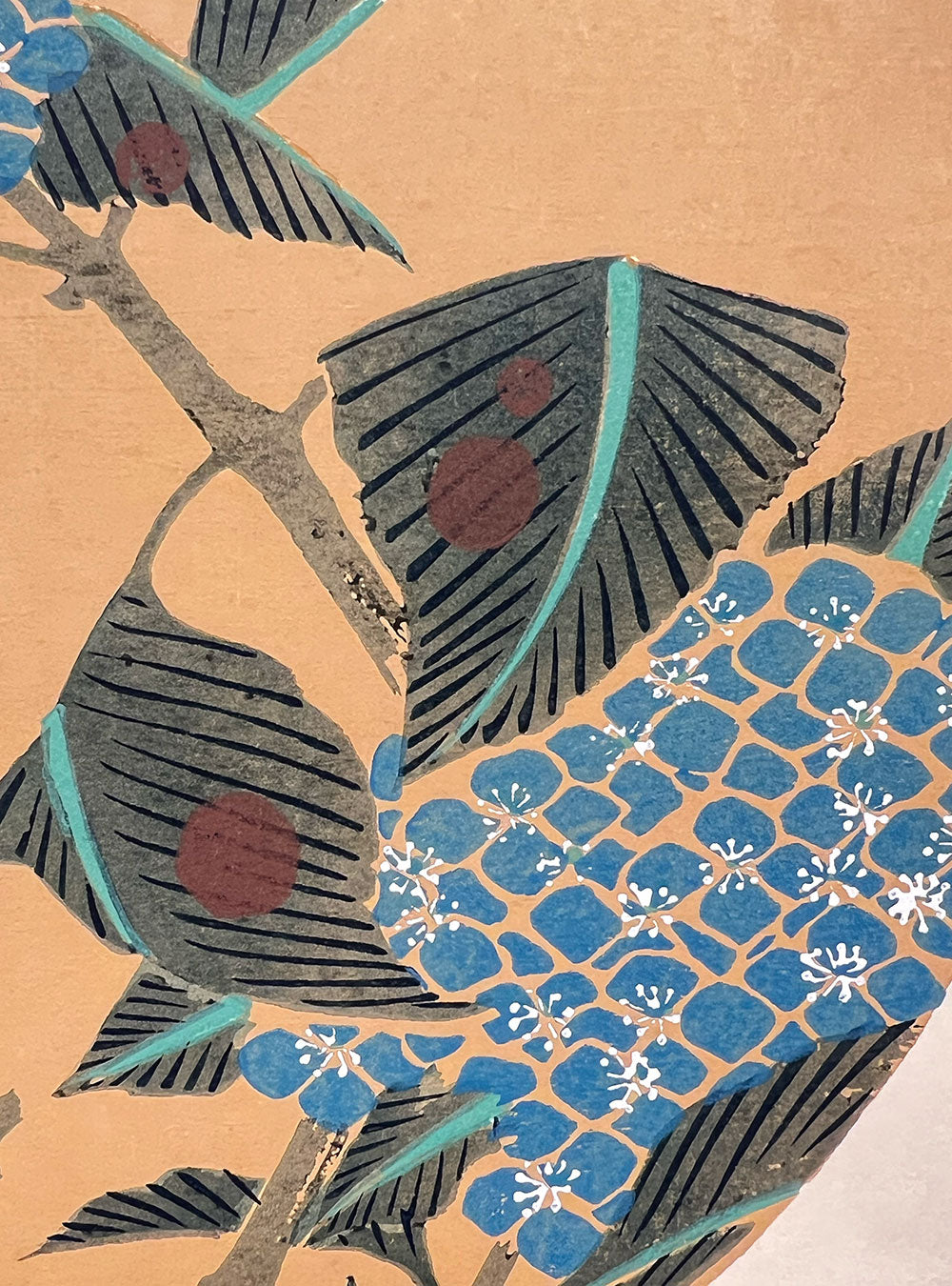 Woodblock printing "Hydrangea" by Jakuchu Ito Published by UNSODO