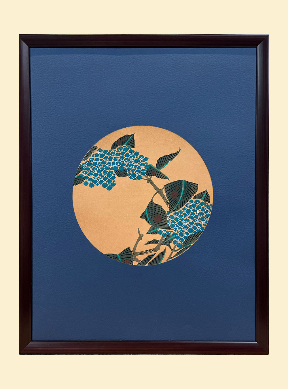 Woodblock printing "Hydrangea" by Jakuchu Ito Published by UNSODO