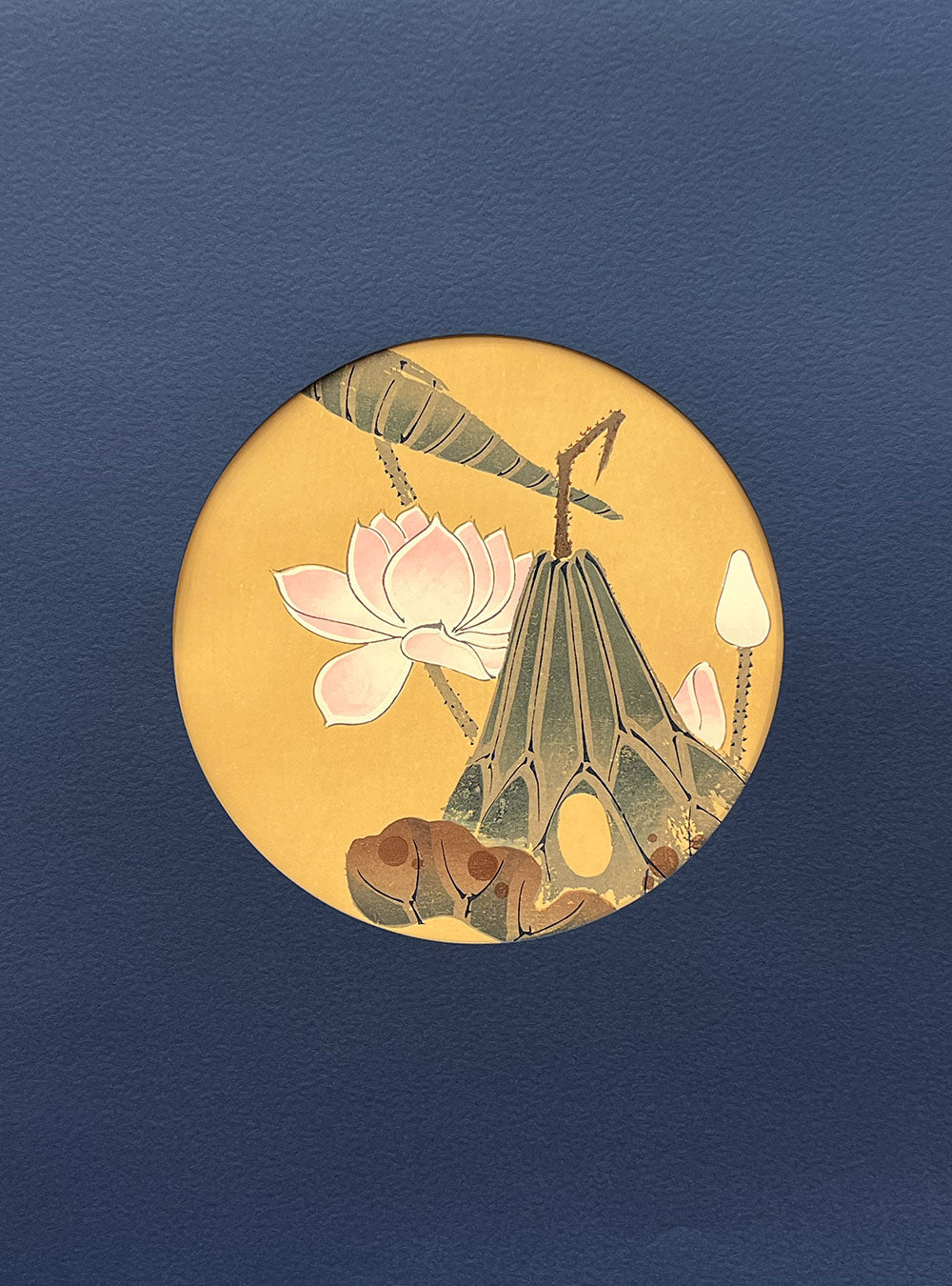 Woodblock printing "Lotus" by Jakuchu Ito Published by UNSODO