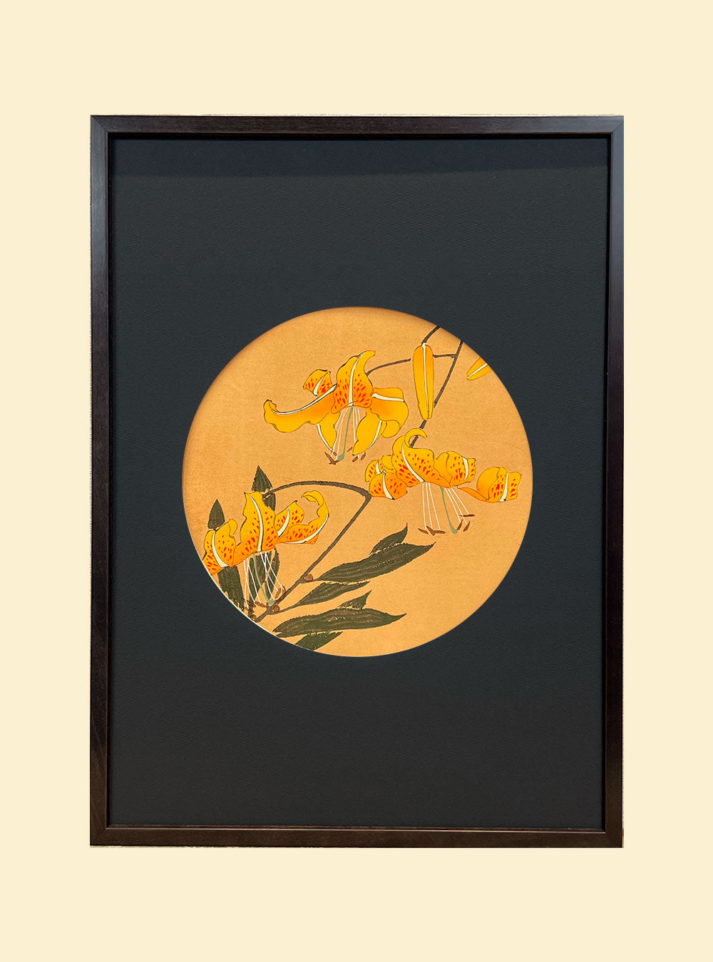 Woodblock printing "Lily" by Jakuchu Ito Published by UNSODO