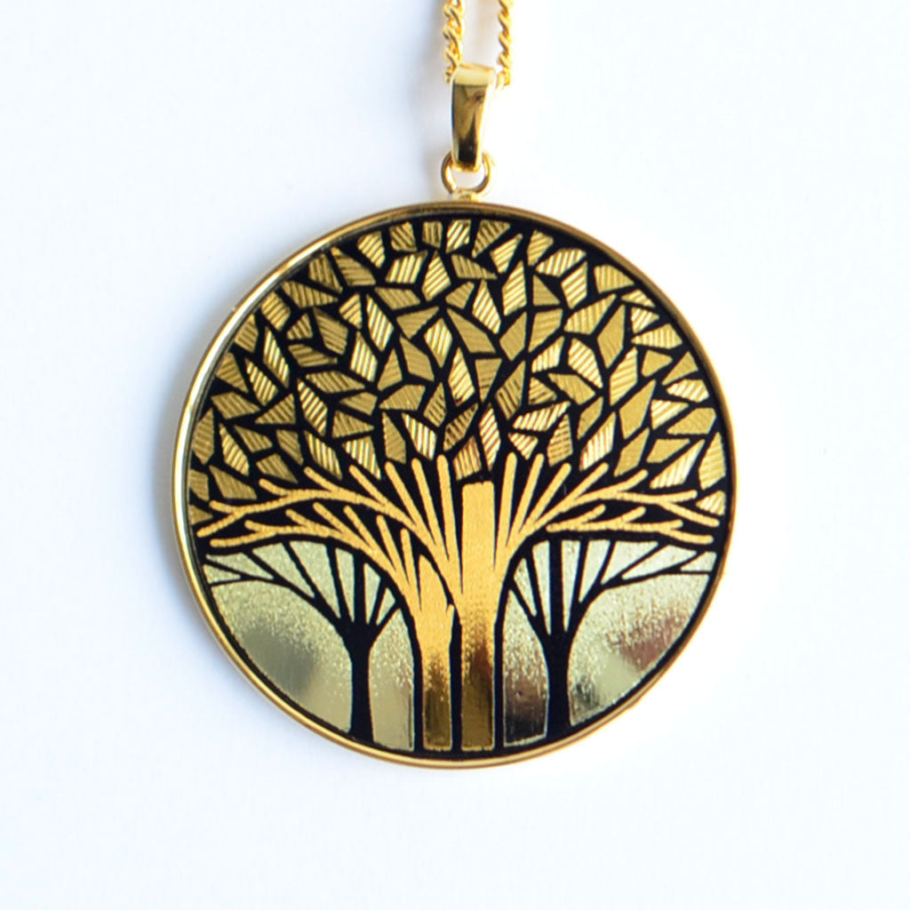 Kyoto Damascene Pendant "Grove" – Diameter: 3.0 cm