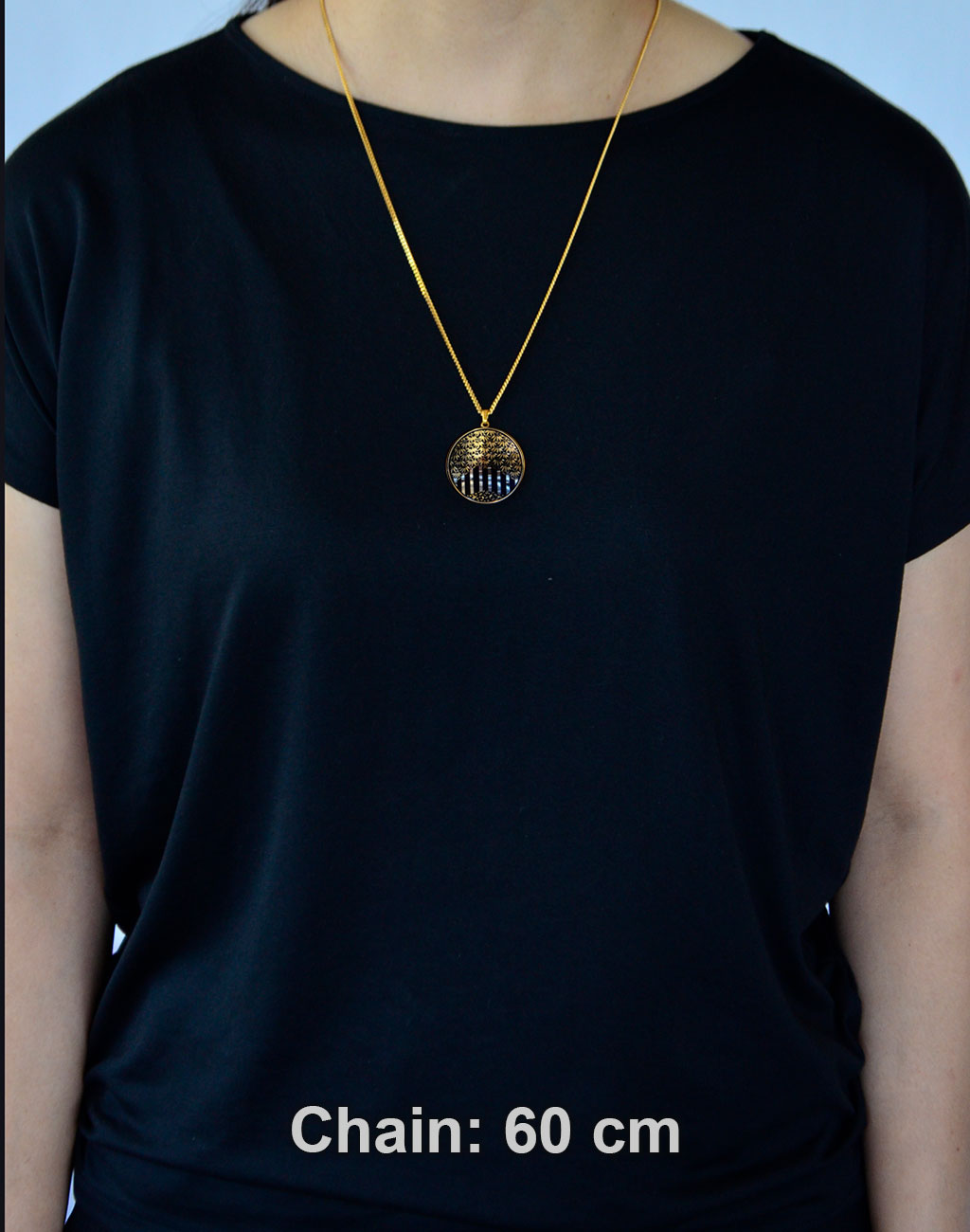 Kyoto Damascene Pendant "Bamboo Forest" – Diameter: 3.0 cm