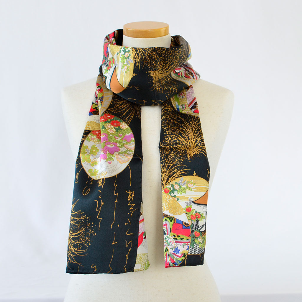 Silk scarf long "Princess of letter"