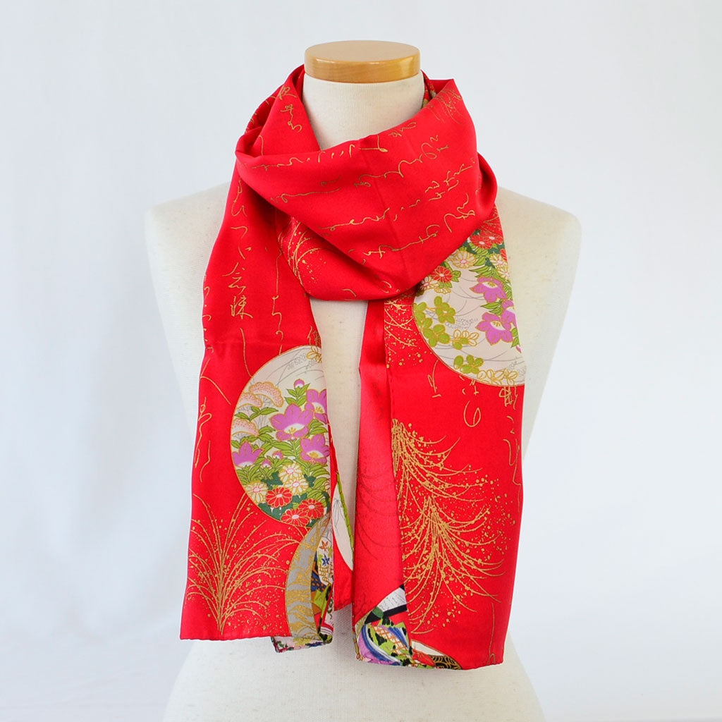 Silk scarf long "Princess of letter"