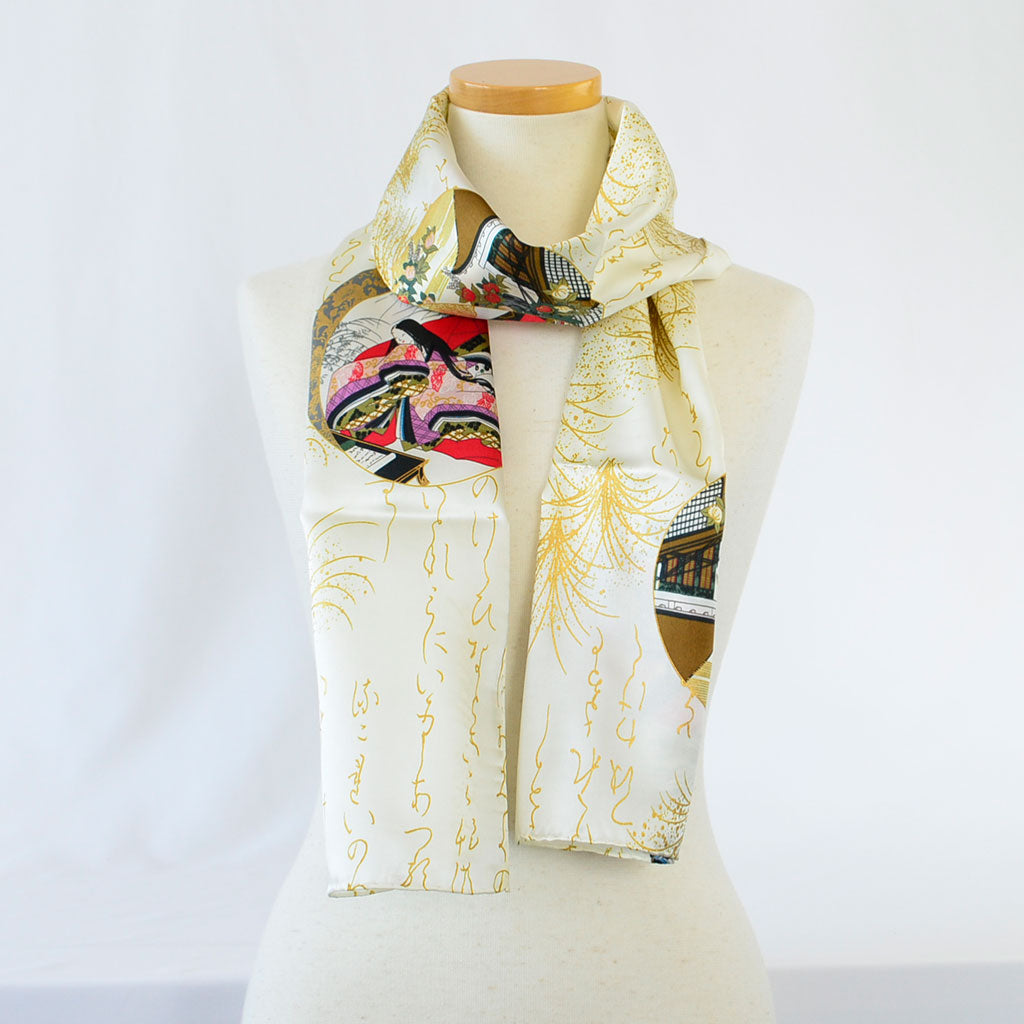 Silk scarf long "Princess of letter"