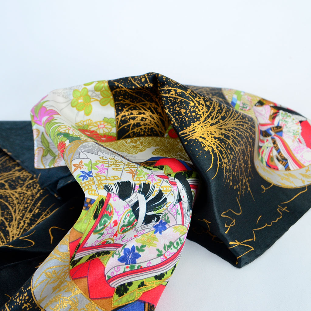 Silk scarf long "Princess of letter"