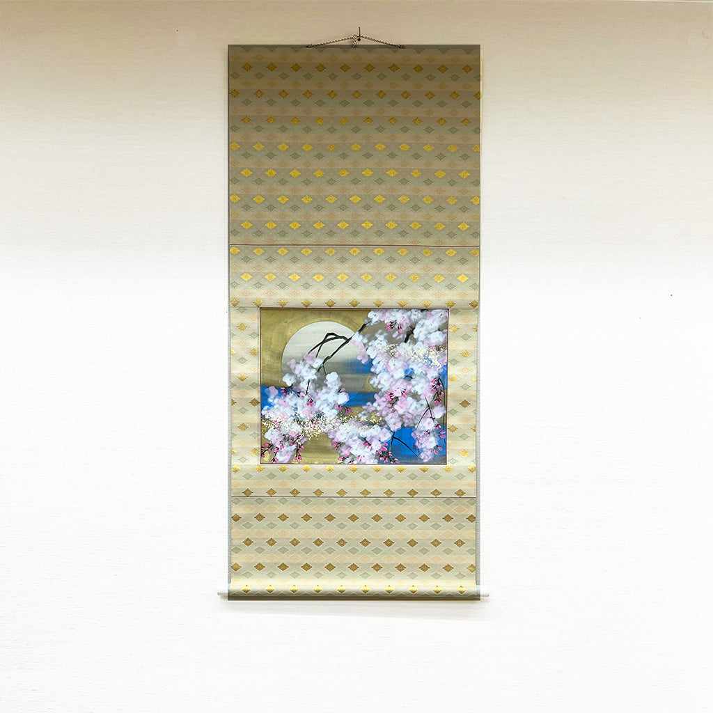 Japanese Hanging Scroll Kakejiku Painted by Shinji Kouno "1. Cherry Blossomes"