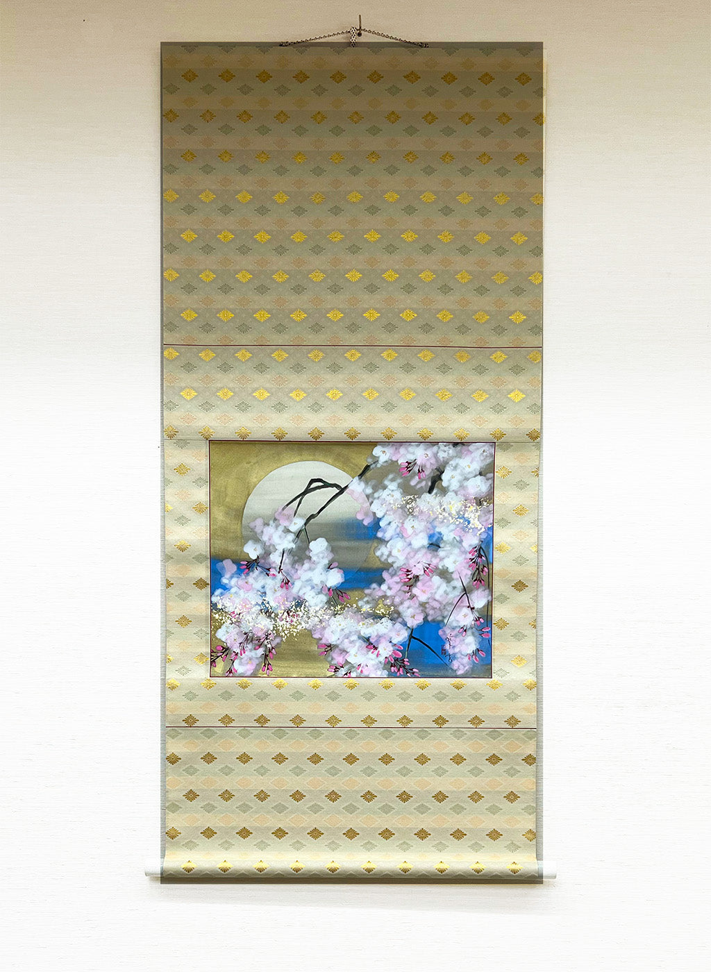 Japanese Hanging Scroll Kakejiku Painted by Shinji Kouno "1. Cherry Blossomes"