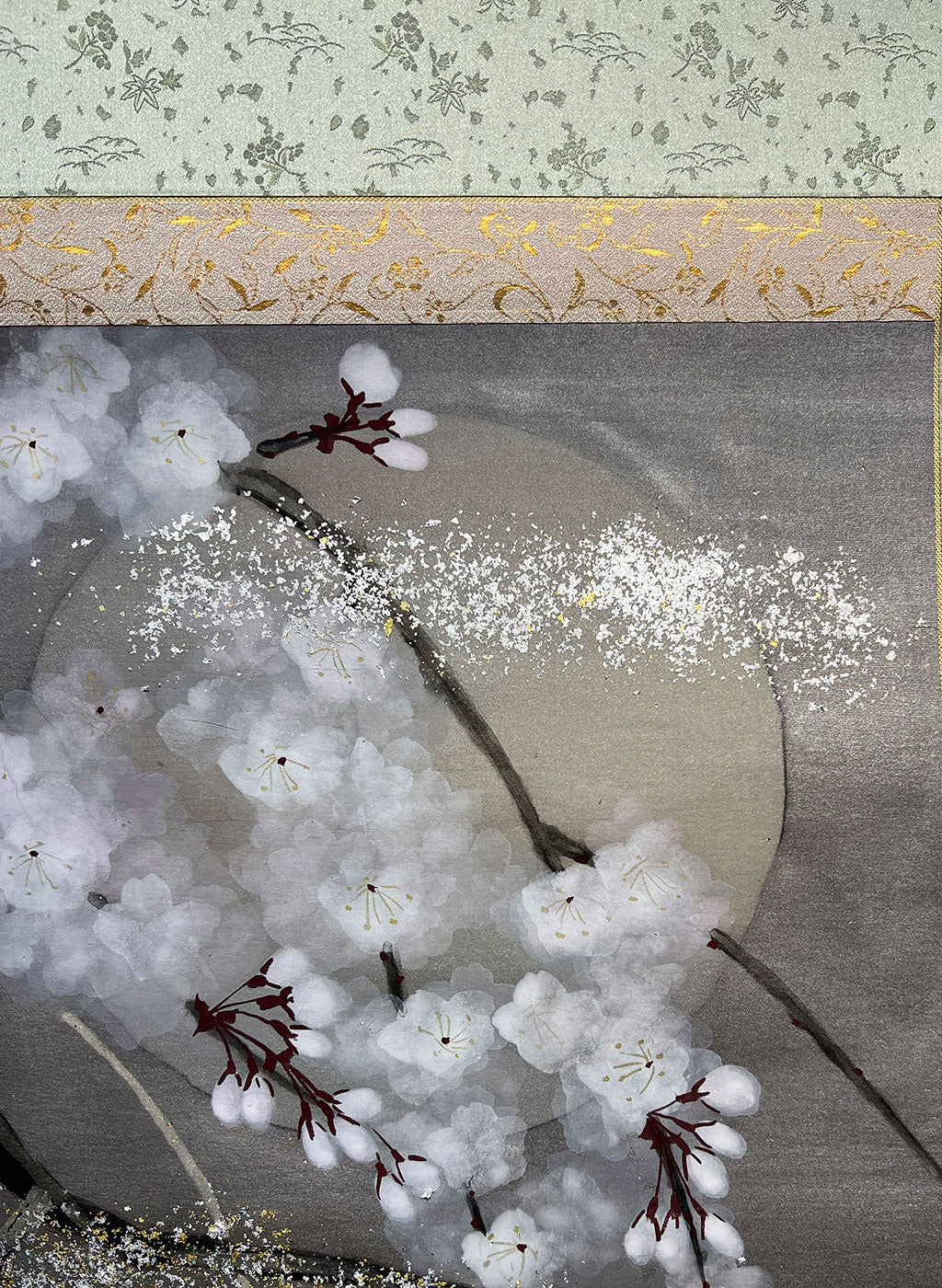 Japanese Hanging Scroll Kakejiku Painted by Shinji Kouno “Sakura (Spring Evening)” (OKJ 109)