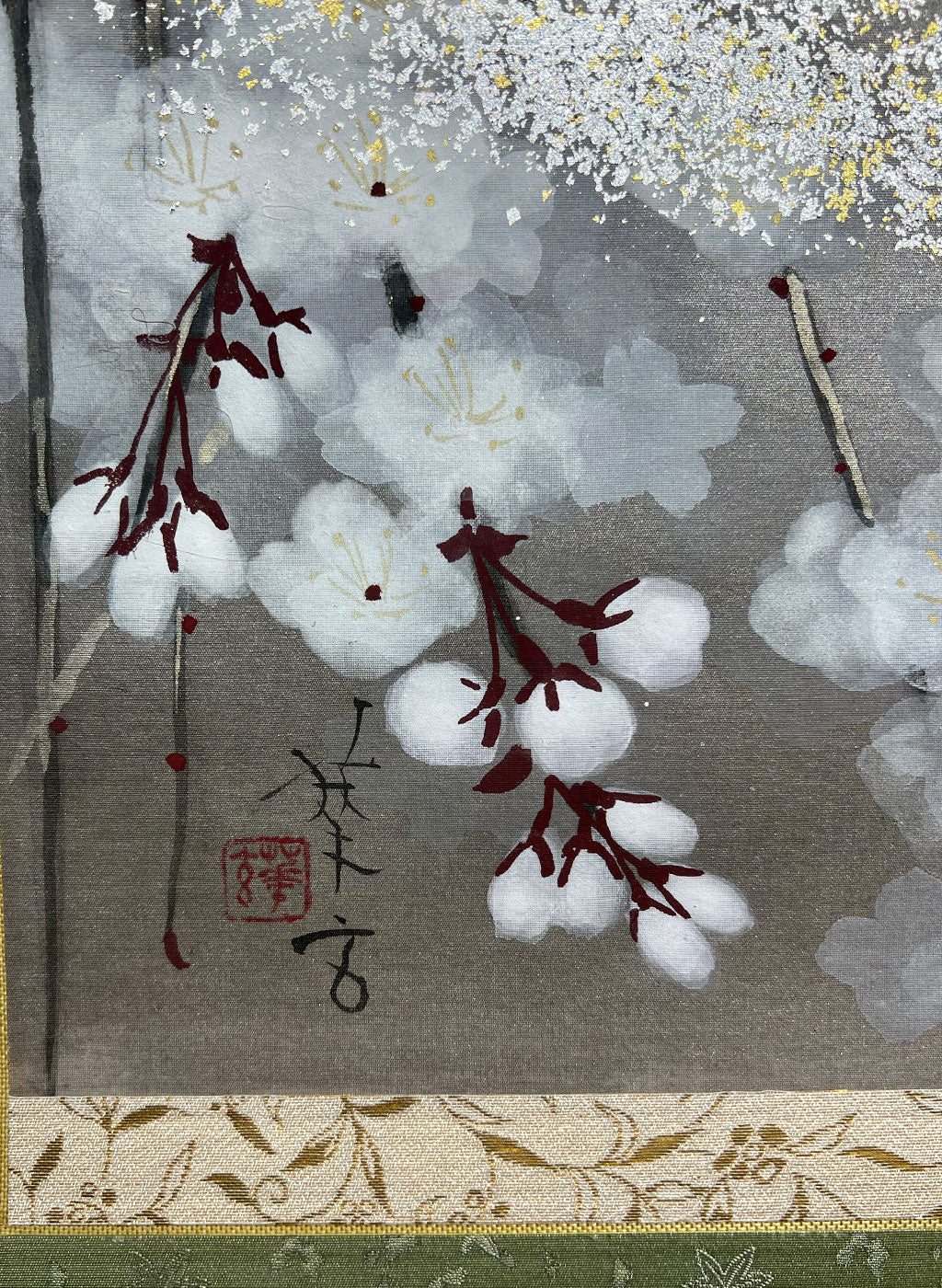 Japanese Hanging Scroll Kakejiku Painted by Shinji Kouno “Sakura (Spring Evening)” (OKJ 109)