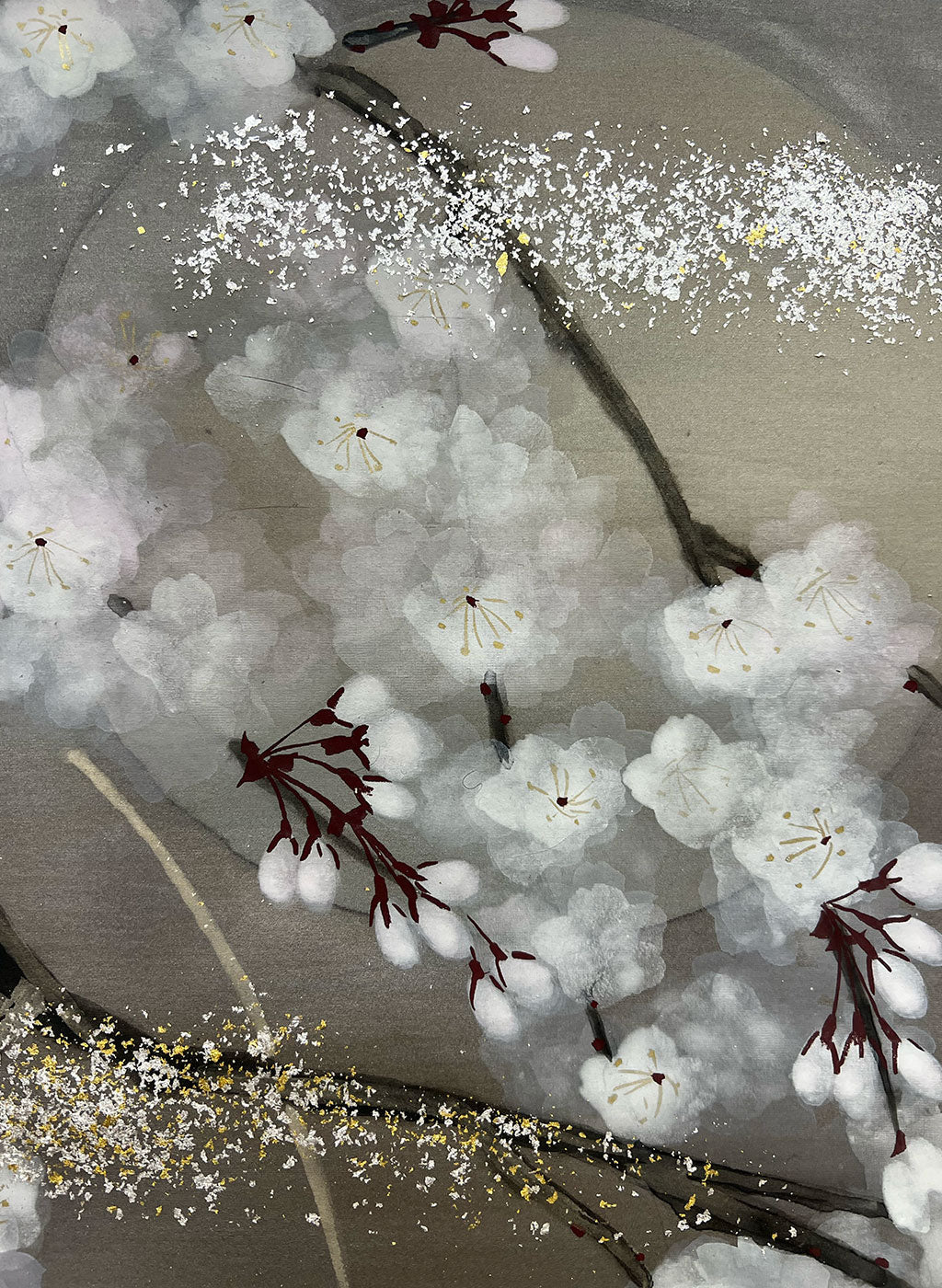 Japanese Hanging Scroll Kakejiku Painted by Shinji Kouno “Sakura (Spring Evening)” (OKJ 109)