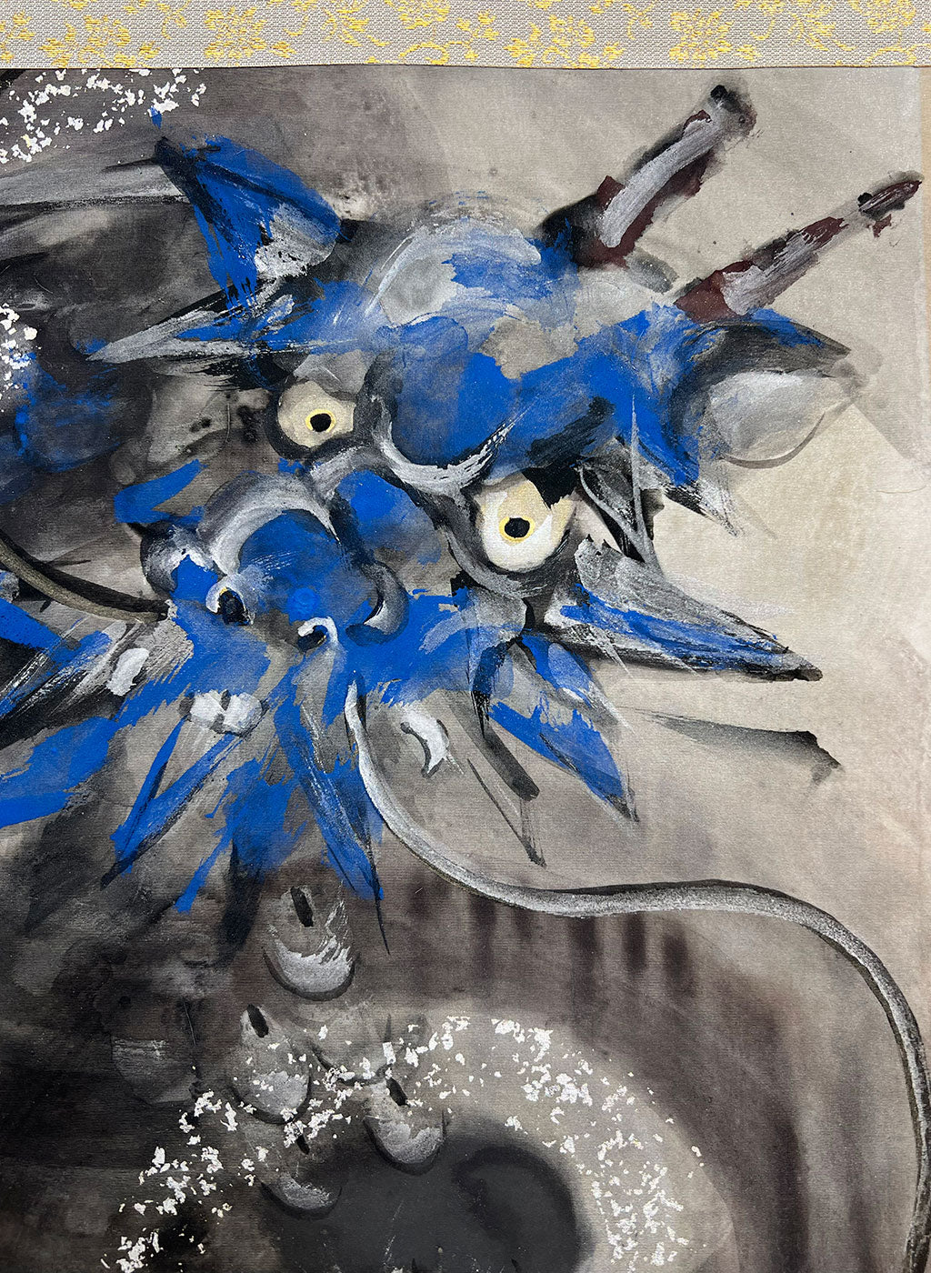 Japanese Hanging Scroll Kakejiku Painted by Shinji Kouno “Dragon” (OKJ 110)