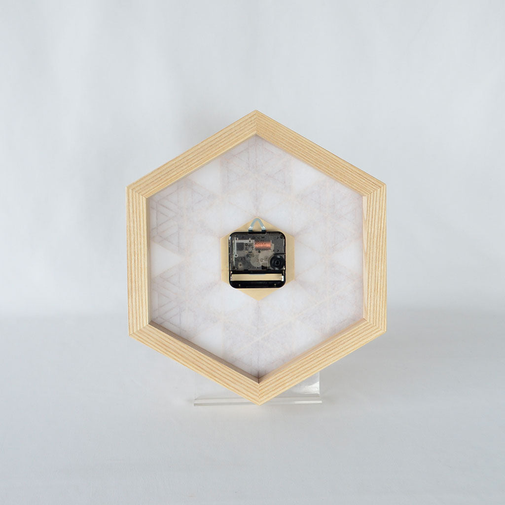 Kumiko Wall Clock with Hexagonal Pattern