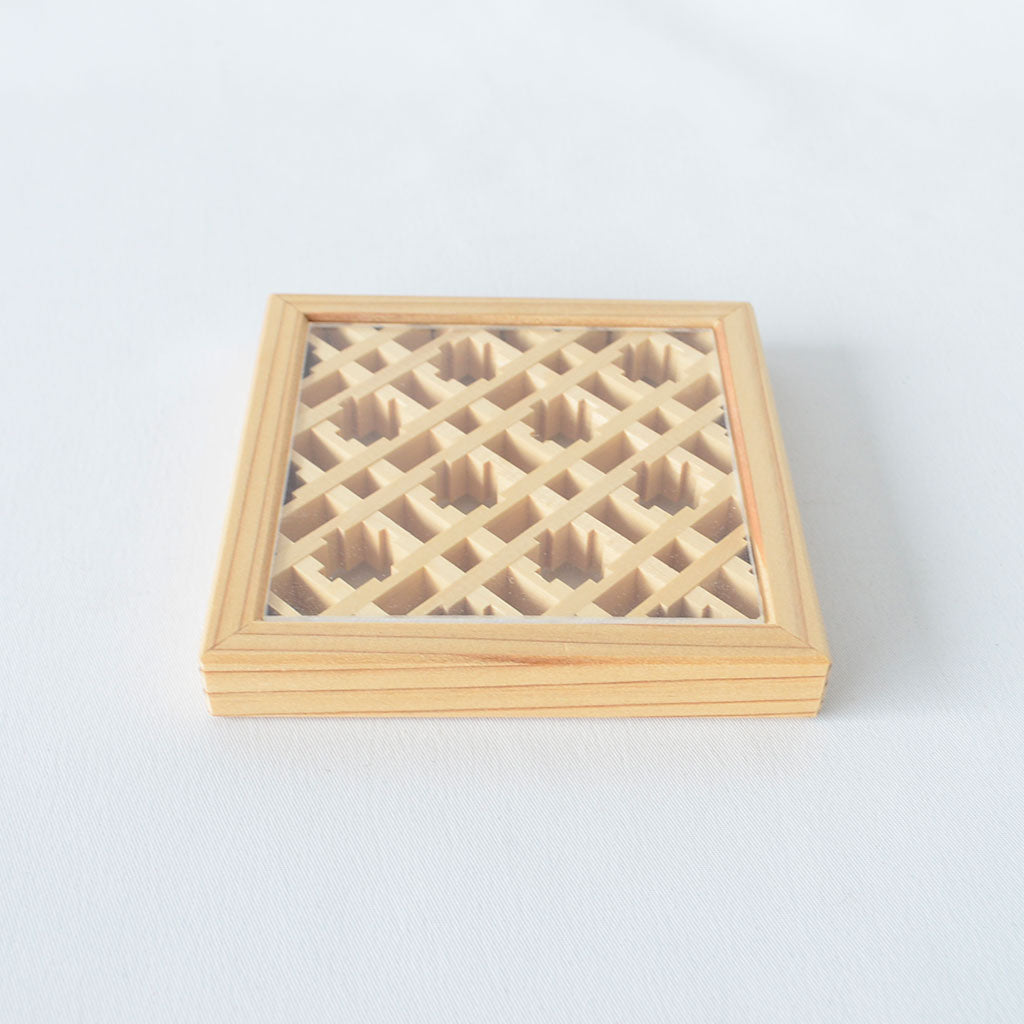 Kumiko Wooden Coasters – Kasuri Pattern (Set of 2)