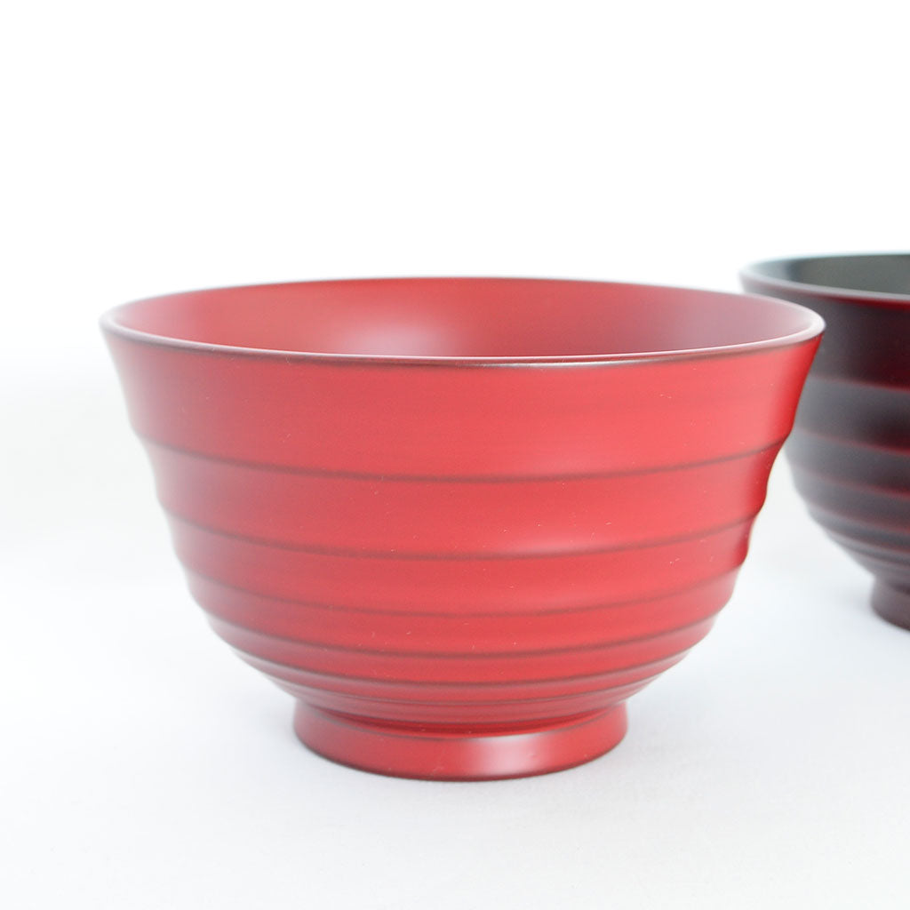 Lacquerware Pair of Soup Bowls "Hirasuji Pattern" Yamanaka lacquerware