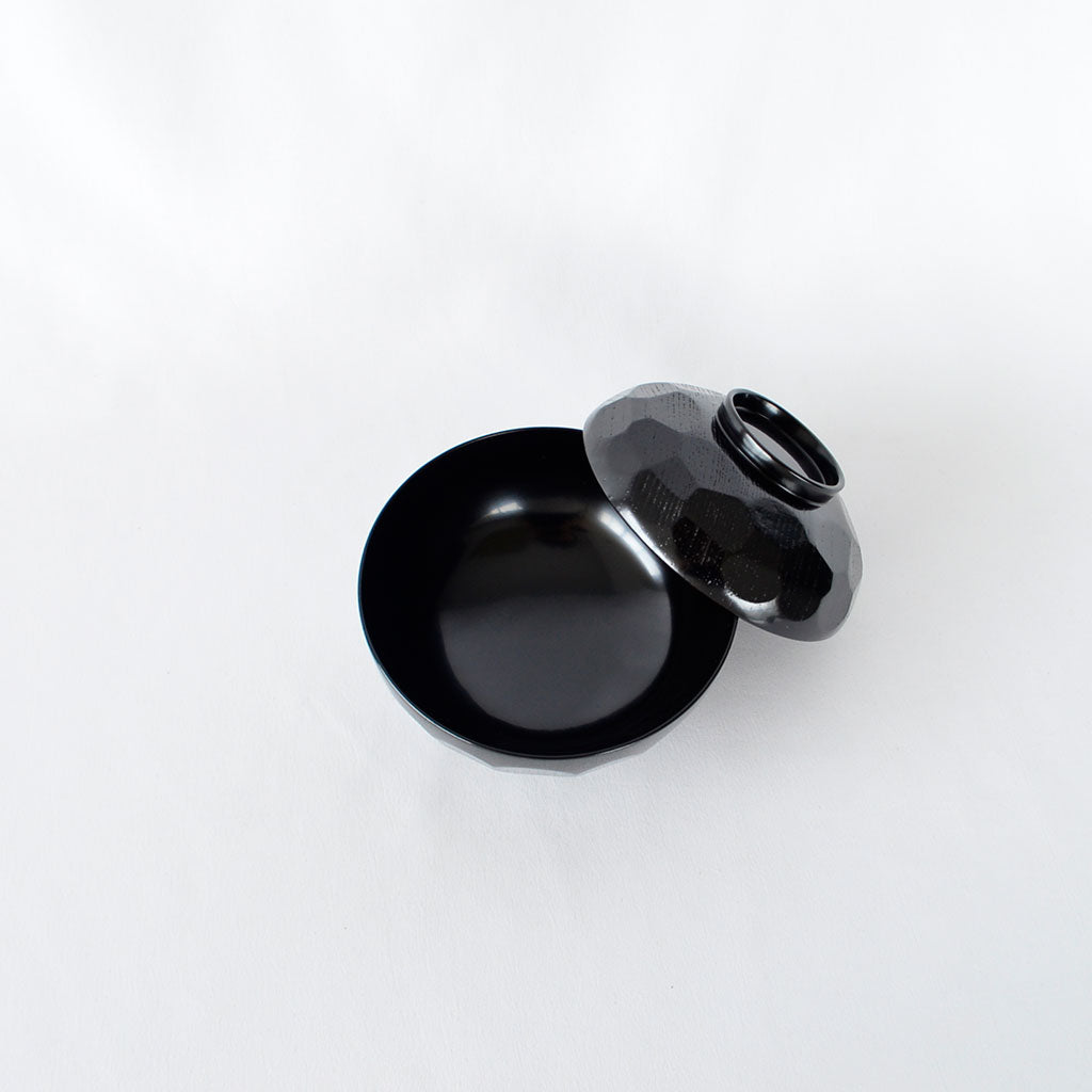 Zelkova Soup Bowl "Kikkō" – Black Lacquer Yamanaka lacquerware