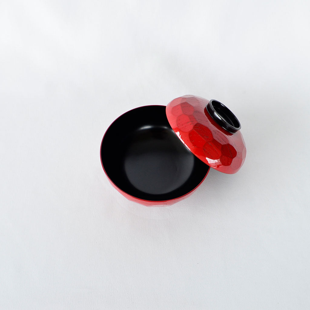 Zelkova Soup Bowl "Kikkō" – Red Lacquer Yamanaka lacquerware