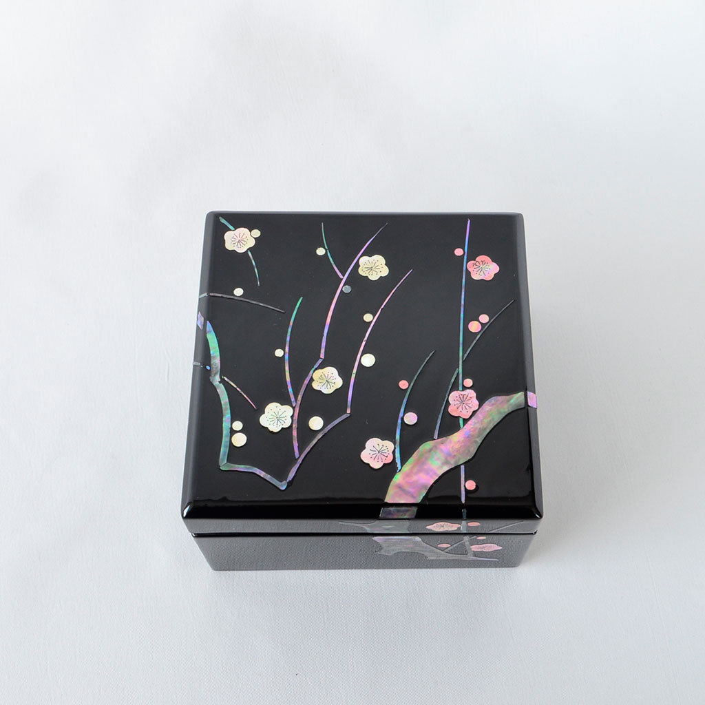 Small Lacquerware Box with Raden "Plum Blossoms"