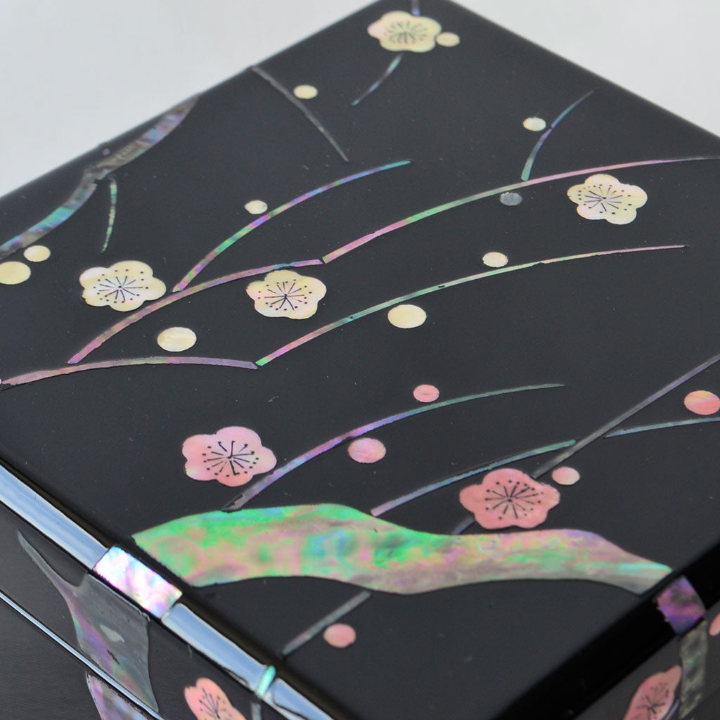 Small Lacquerware Box with Raden "Plum Blossoms"