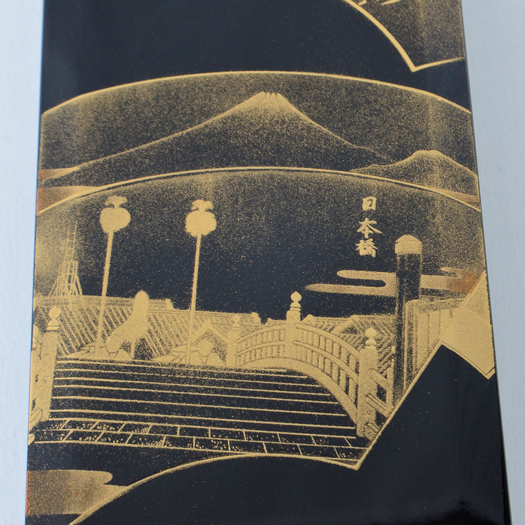 Lacquerware Pen Box with Velvet-Lined Interior